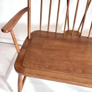 Vintage mid-century slatted bench from the 1960s.