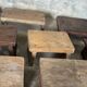 Small auxiliary stool in light upcycled teak (3276)