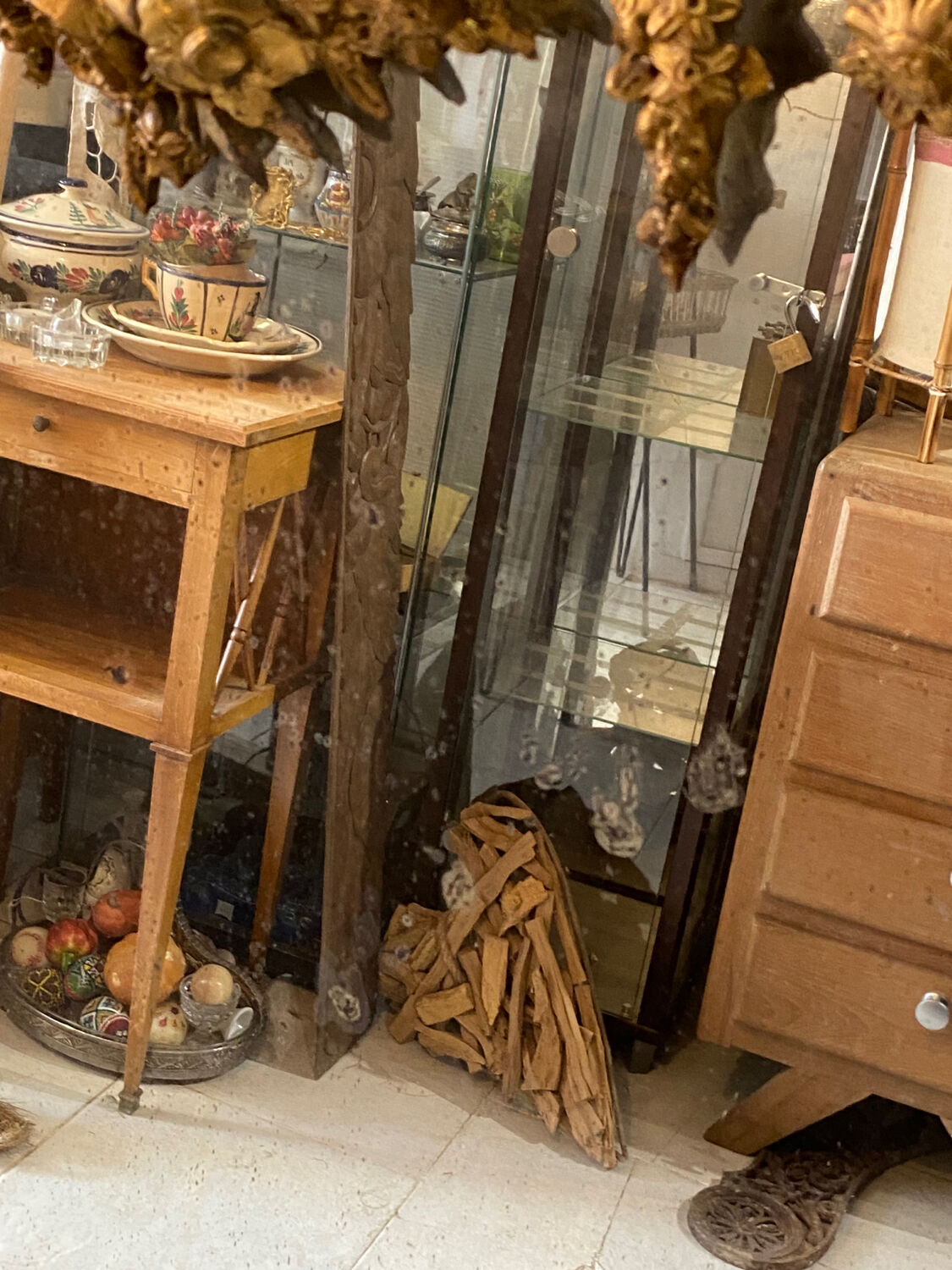 Large mirror Louis XVI old gold 87x142cm