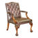 Gainsborough armchair George II leather Chesterfield hand-carved with claw and ball feet.