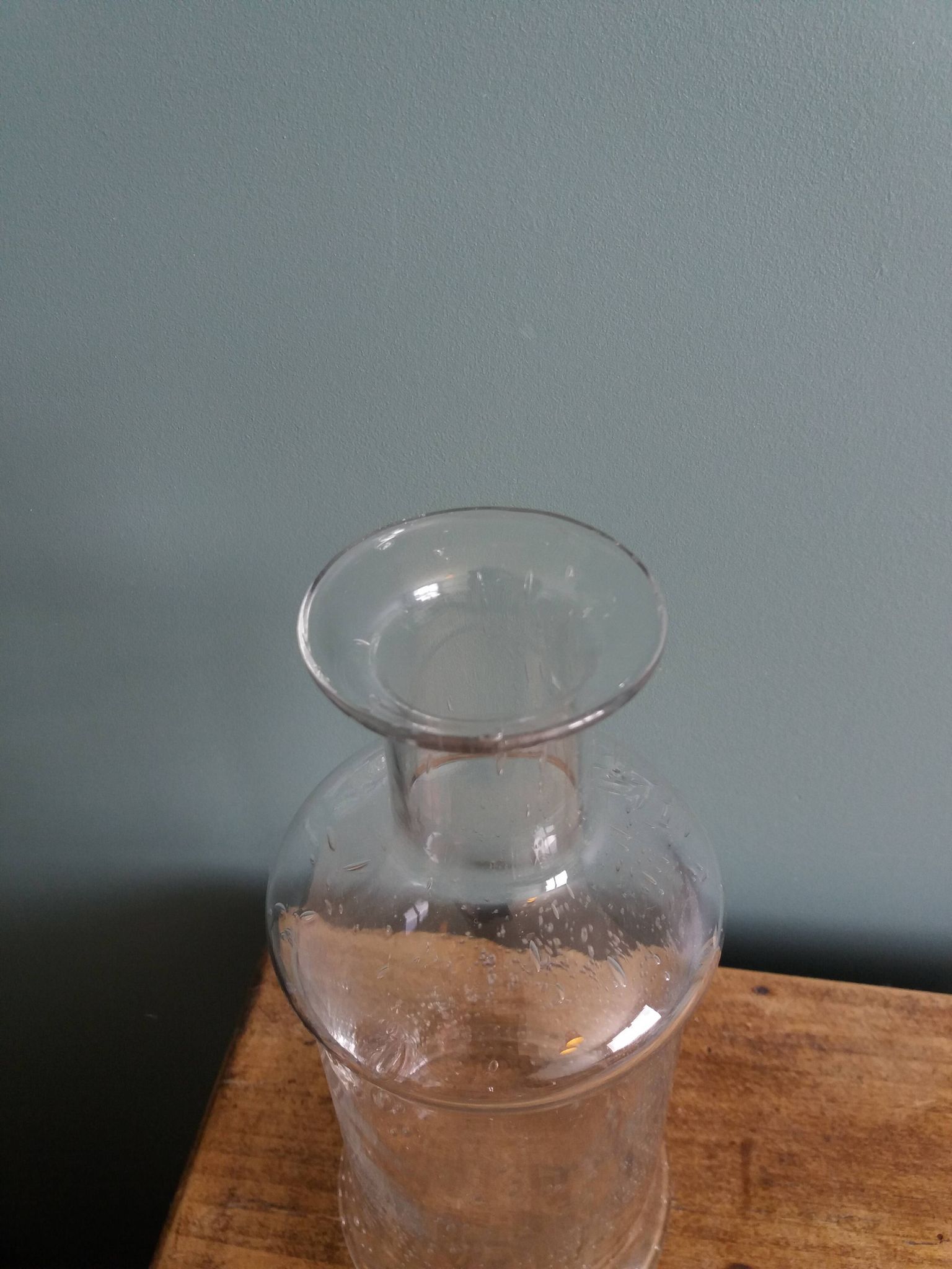 Bouteille vase carafe en verre bullé
