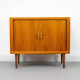 Danish Teak Sideboard with Tambour Doors from Dyrlund, 1970s