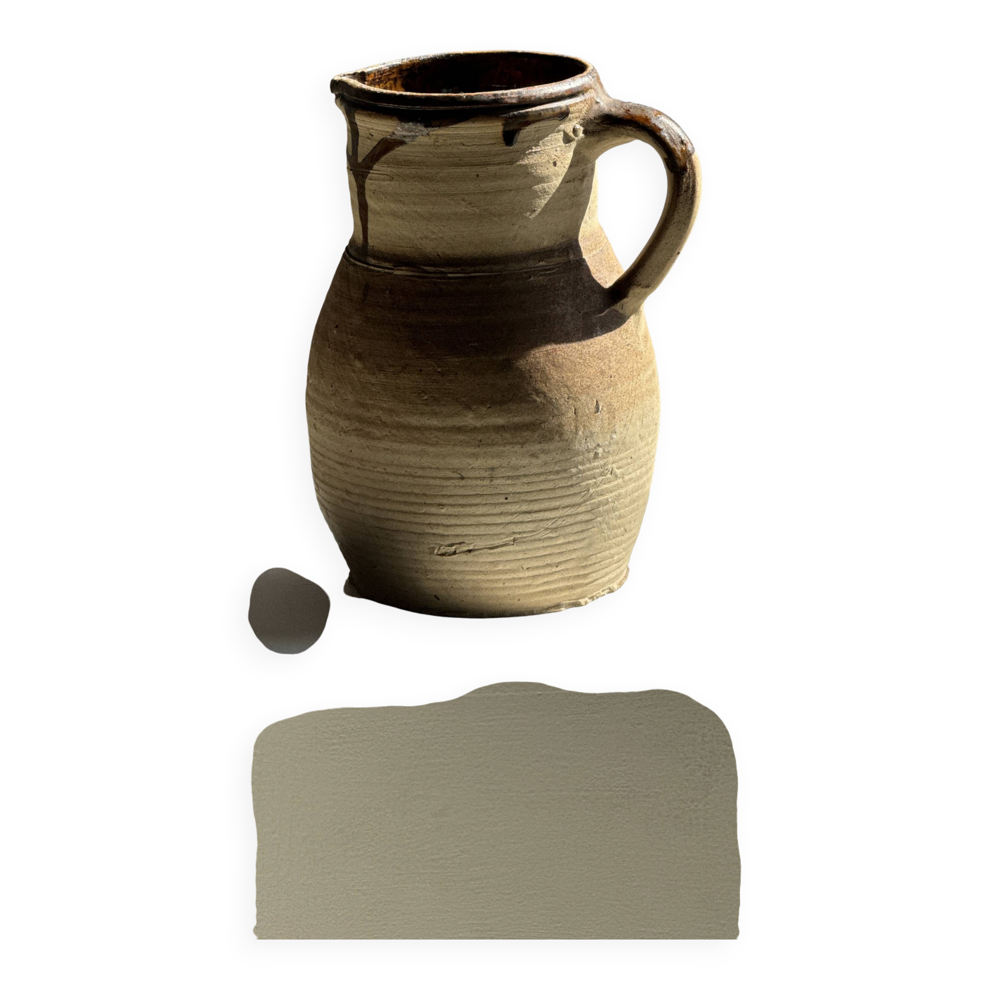 Old beige matte terracotta carafe H24 L16