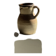 Old beige matte terracotta carafe H24 L16