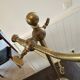 Art Deco desk lamp in brass and glass paste "Muller Frères"