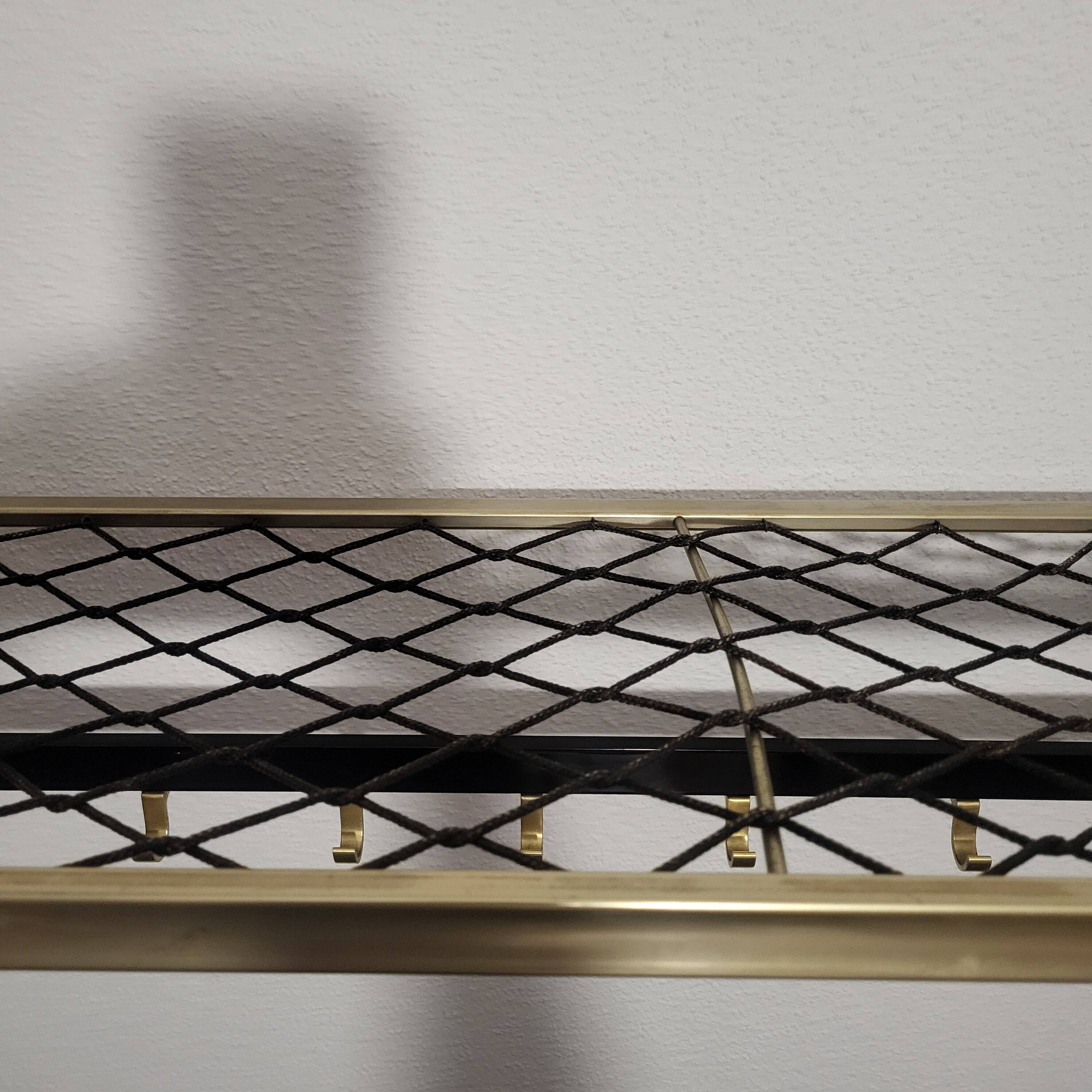 Gold-plated aluminum coat rack and cloakroom, 1960-70