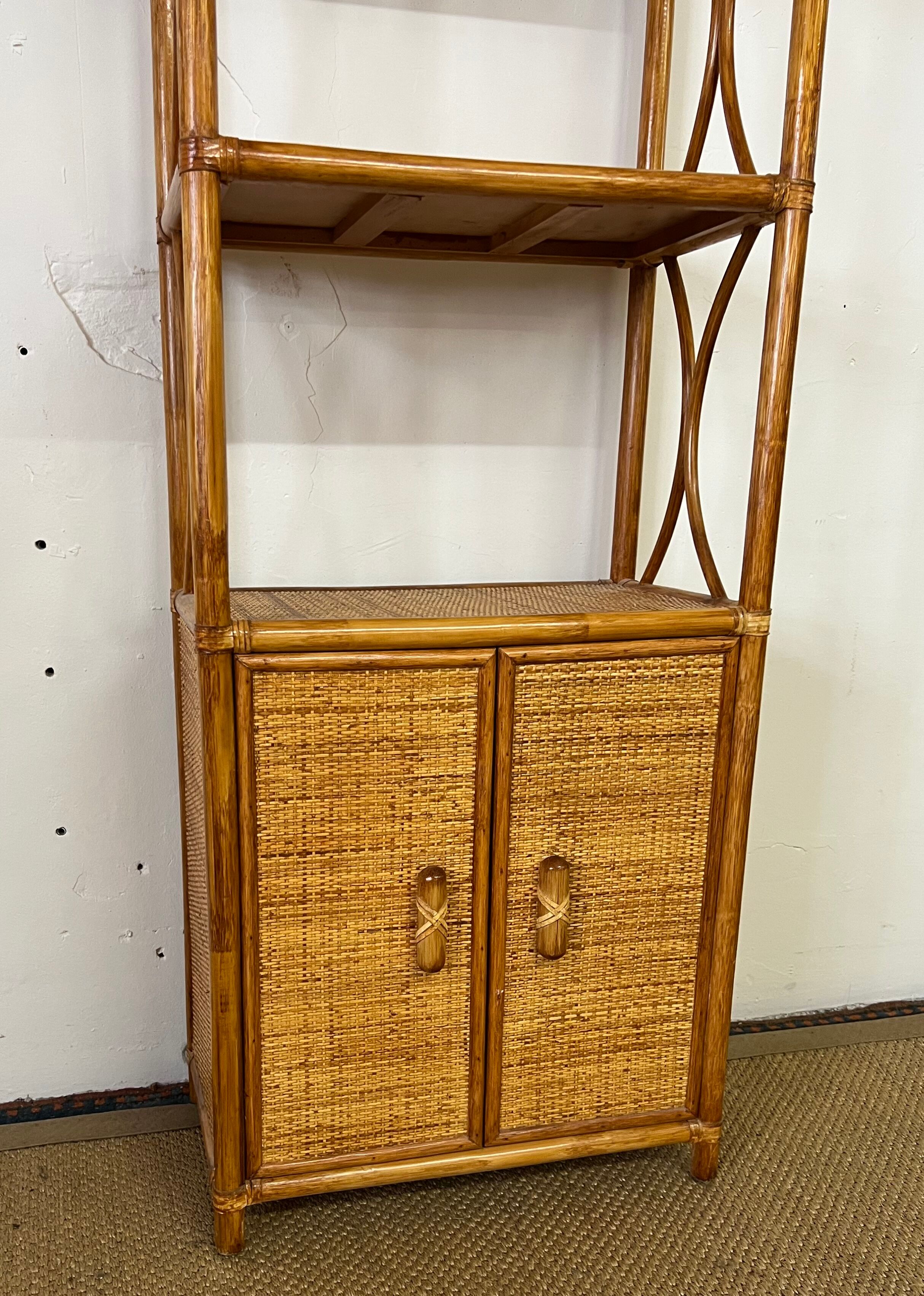 Rattan shelf 2 doors