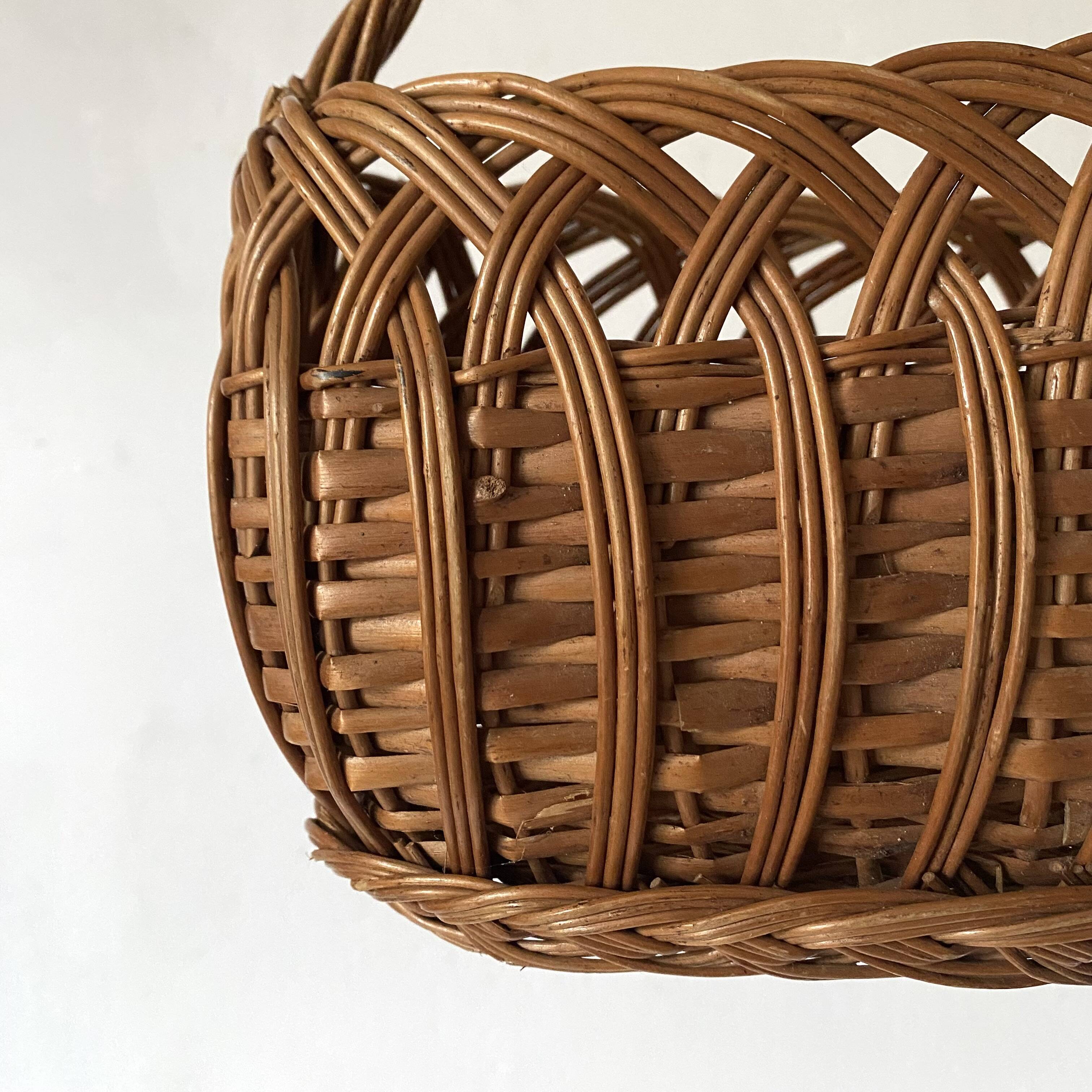 Vintage woven wicker children's basket