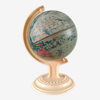 Globe terrestre design années 60 70