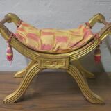 Antique parcel gilt cruciform stool