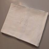 3 small antique tablecloths with embroidered initials PB