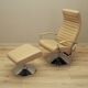 Lounge armchair and footstool set, Danish design, 1970s, manufacture: BoCon