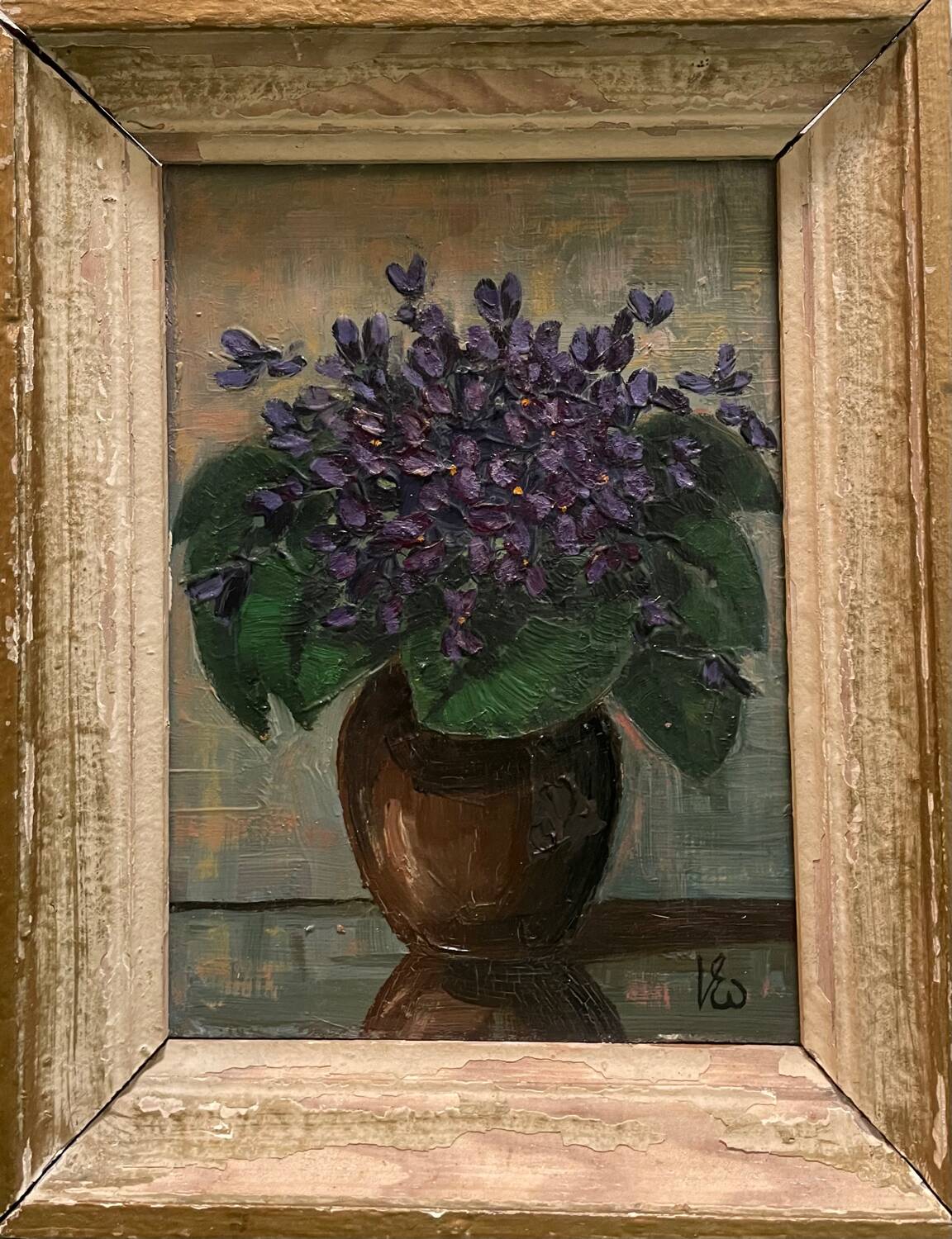 Still life painting with violets 1964