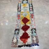 Multicolor carpet in boucherouite fabric 60x251ccm