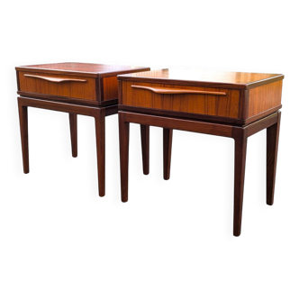 Pair of vintage 1960s Scandinavian teak bedside tables