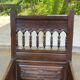 19th-century solid wood cathedral armchair