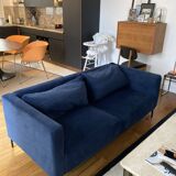 Made sofa, petrol blue/navy – 3-seater (L186 cm)