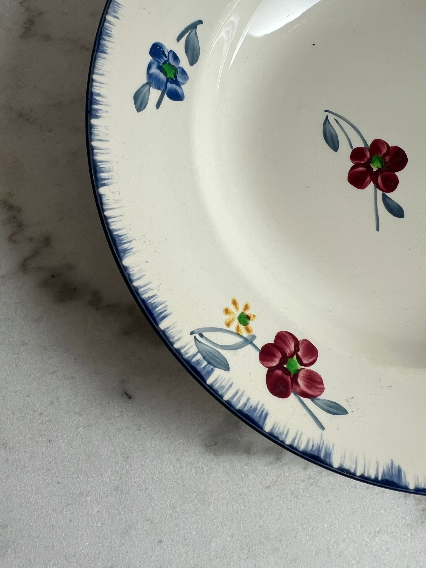 Mary-Lou hand-painted deep plate Digoin Sarreguemines