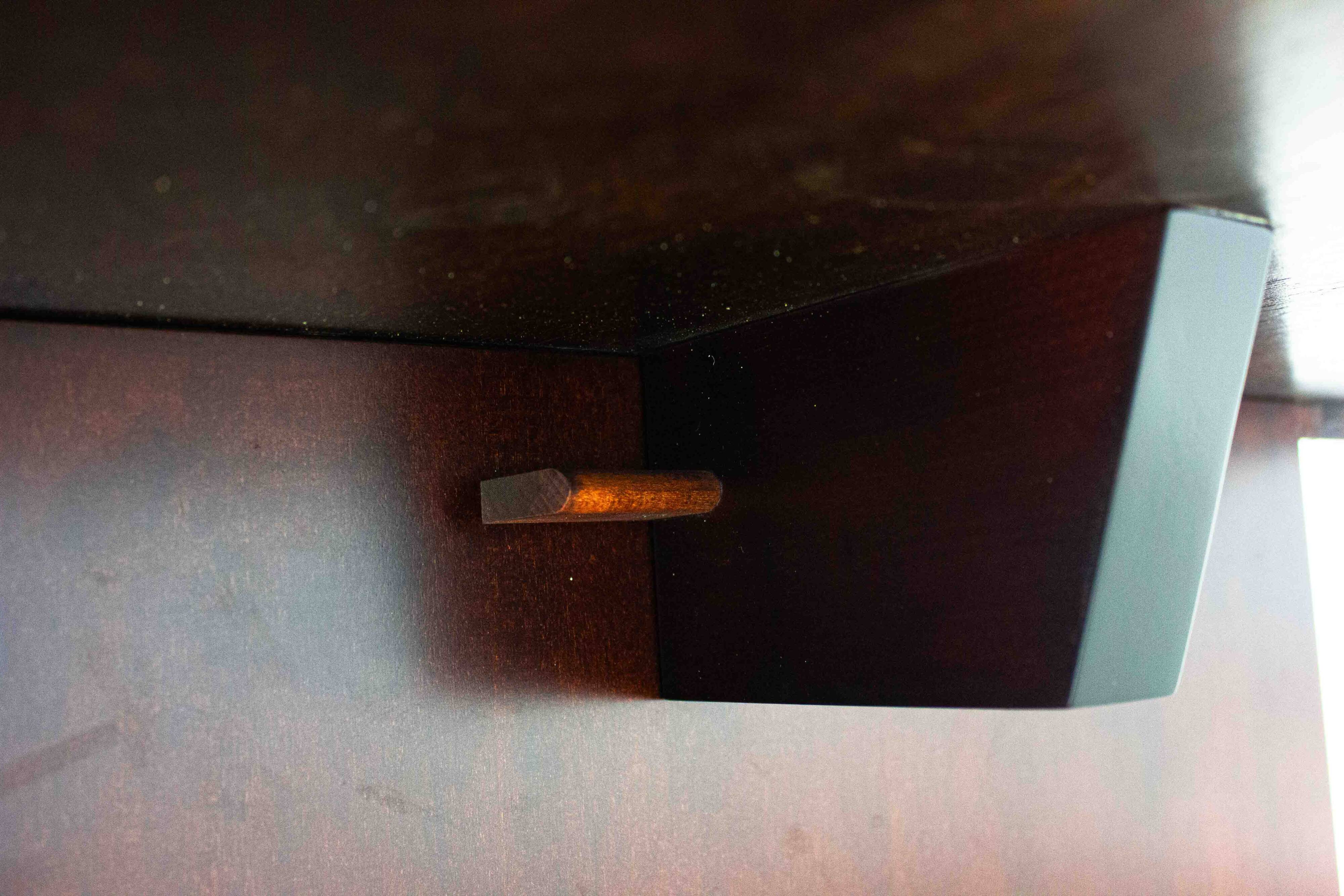 Large bamboo & wengé coffee table by Axel Vervoordt, 1980s