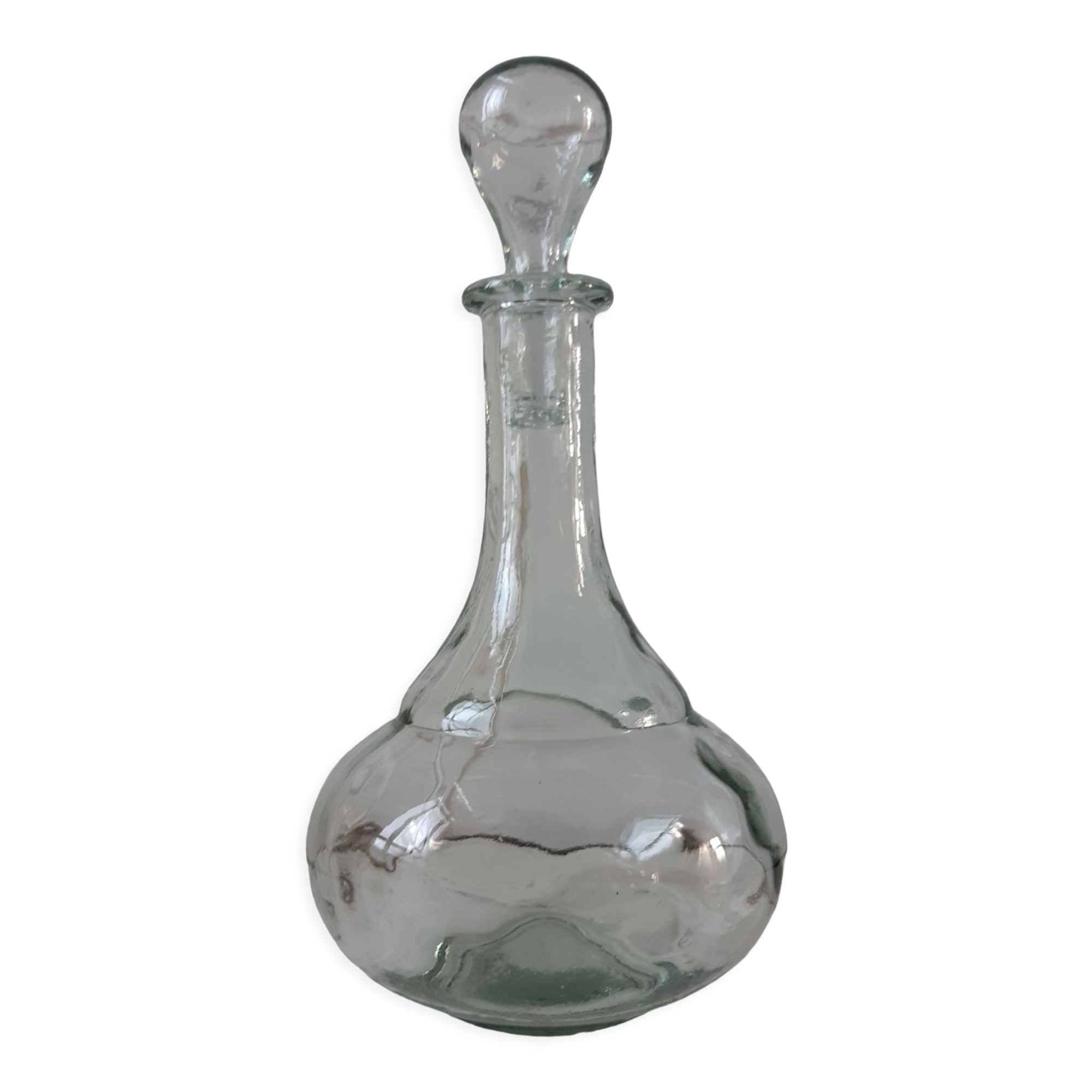 Carafe ancienne en verre soufflé début XXème