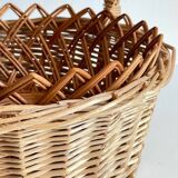 Set of 2 vintage rattan baskets