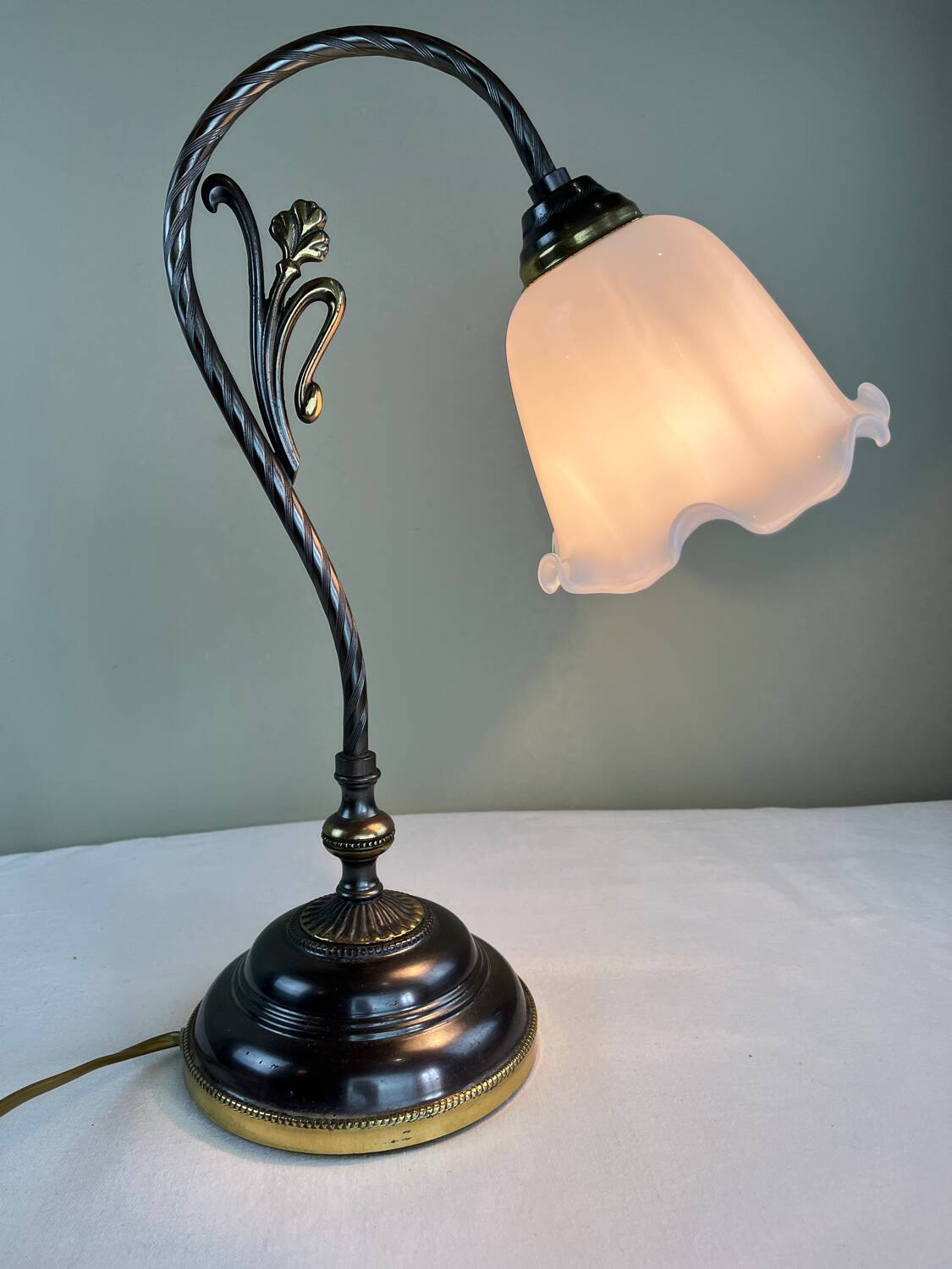 Antique tulip lamp