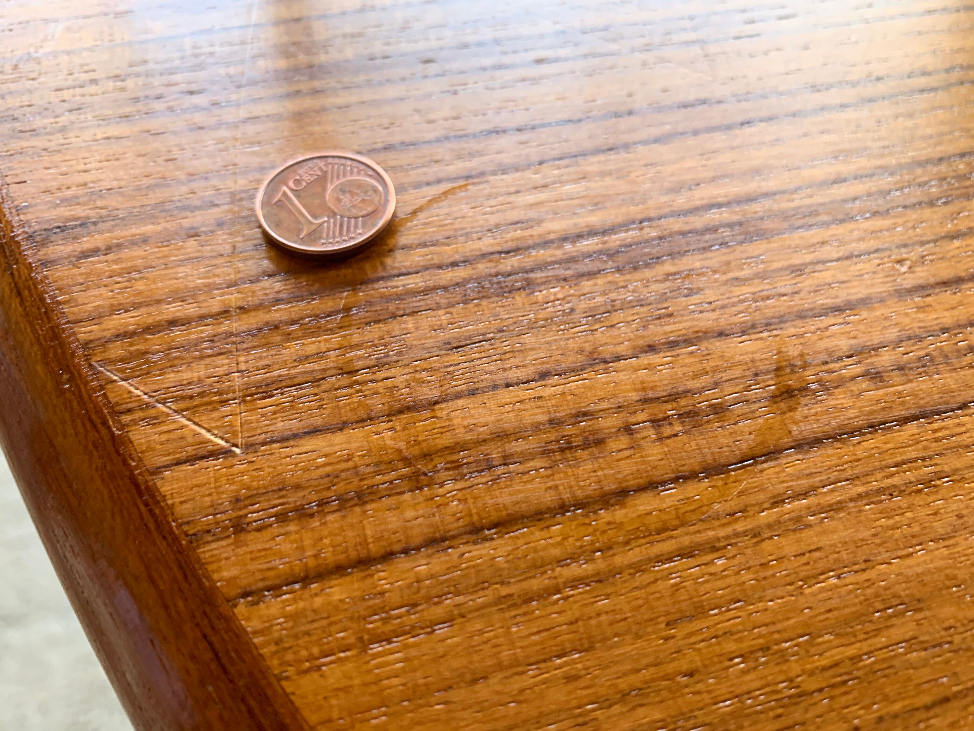 Extendable Scandinavian style dining table with double elongations by Maison Ducau, Circa 1970