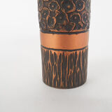 Heavy bronze vase with copper details
