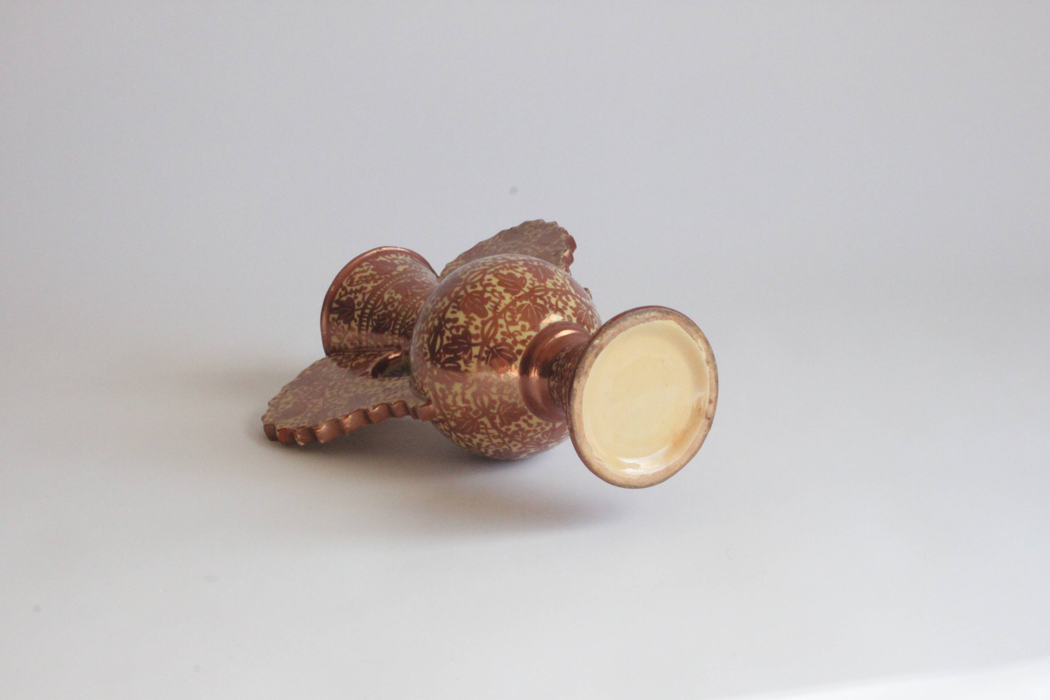 Neoclassical Spanish Copper Lustre Vases, 19Th