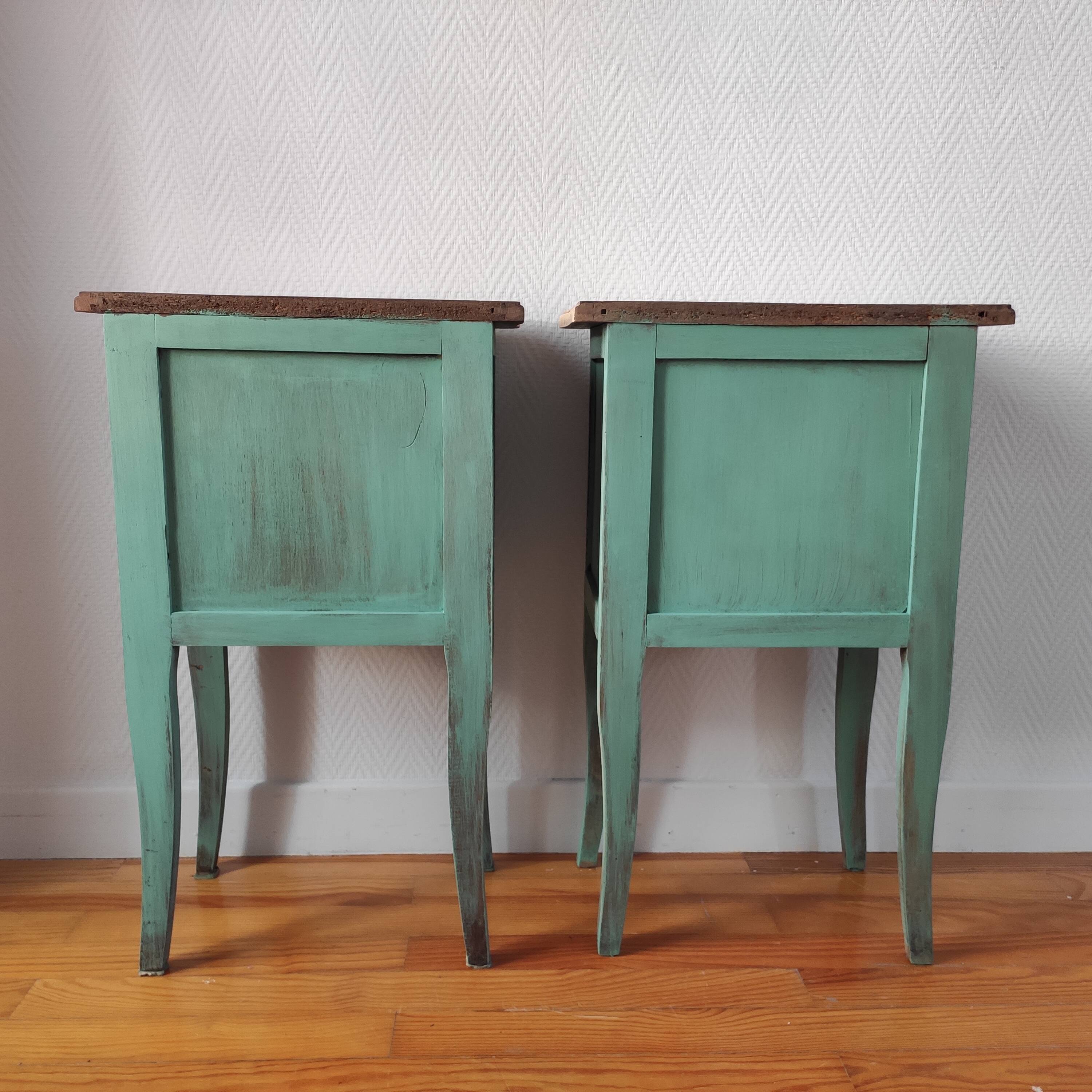 Pair of weathered bedside tables