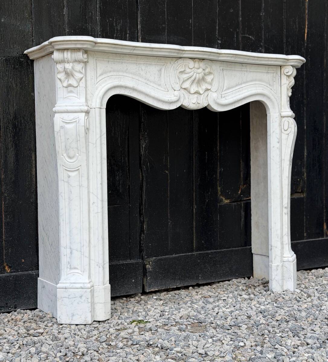 Louis XV style Carrara marble fireplace circa 1880