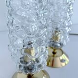 Pair Vintage Bubble Glass Lamps