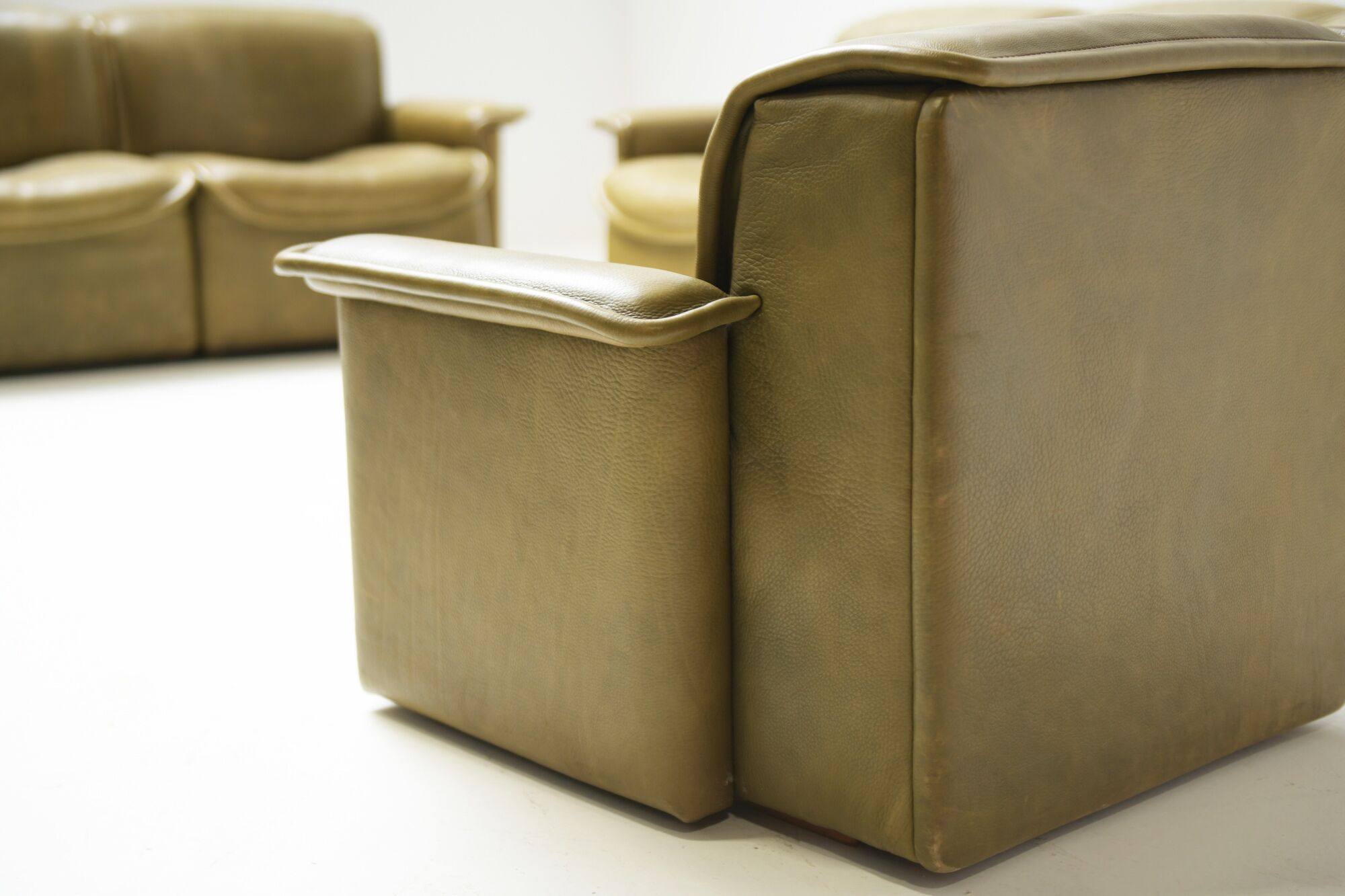 DS-12 modular vintage set in green leather by Team de Sede for De Sede Swiss