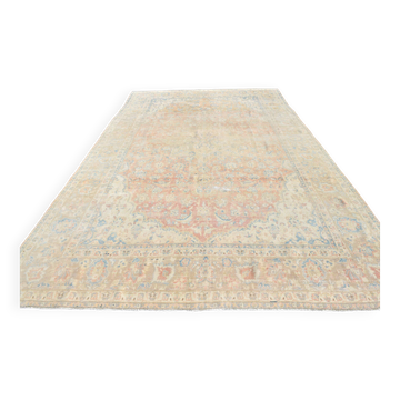 Shades Of Pink Large Vintage Persian Carpet, Hand Knotted Rug, 282x426 Cm