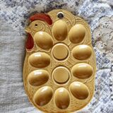 Vintage earthenware egg holder - Hen shape