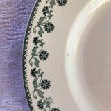 Set of 4 old plates with blue-green décor