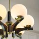 Mid-Century Modern Italian Brass and Opaline Chandelier