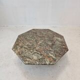 Italian octagon marble coffee table, 1980s