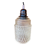 Globe hanging lamp in vintage molded glass