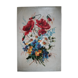Lithograph bouquet of flowers of the tricolor field