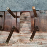 Set of chairs called Sgabello Renaissance style in solid walnut around 1850