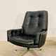 VINTAGE DANISH MID-CENTURY SVEND SKIPPER SWIVEL CHAIR IN BLACK LEATHER