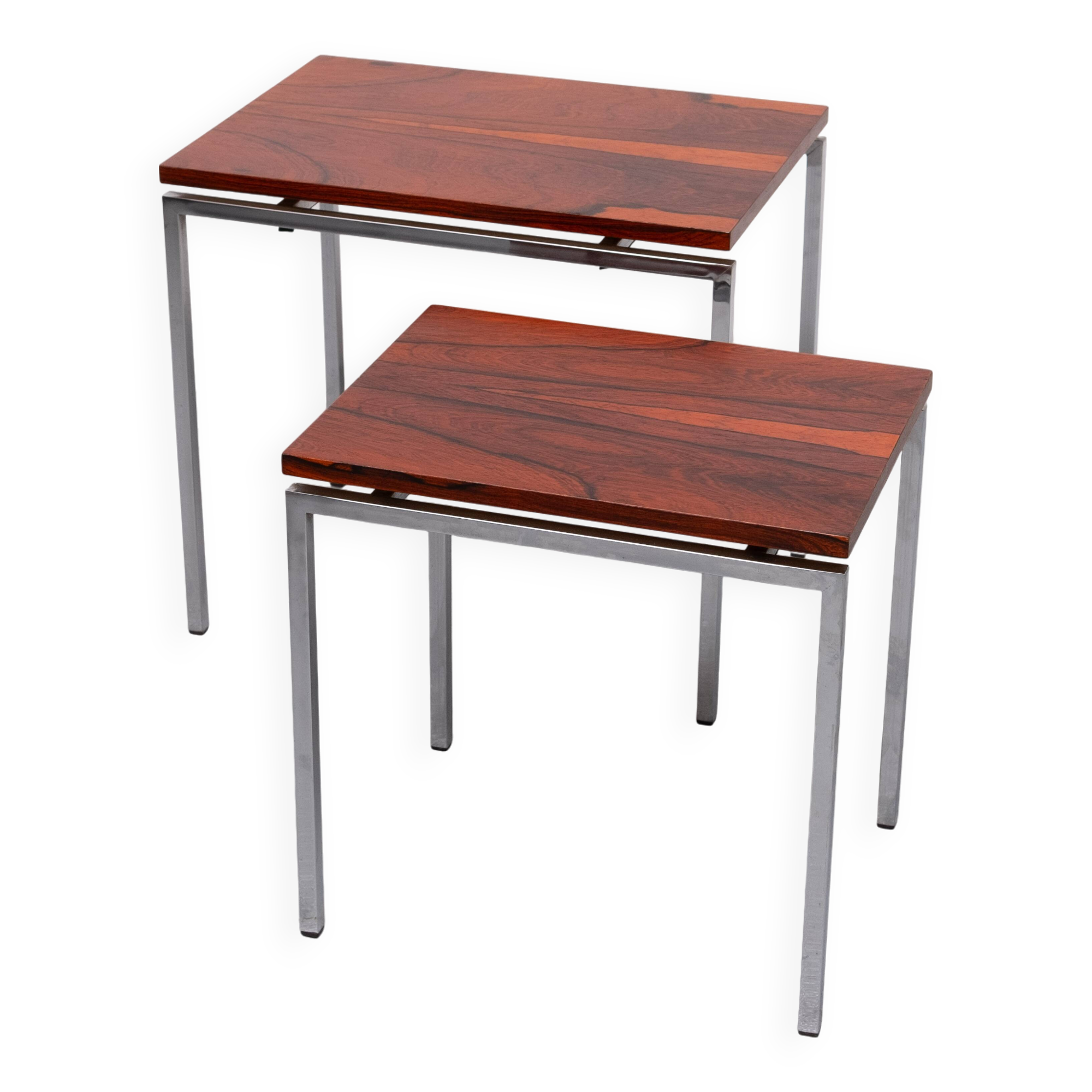 set Rose wood side tables 1970s