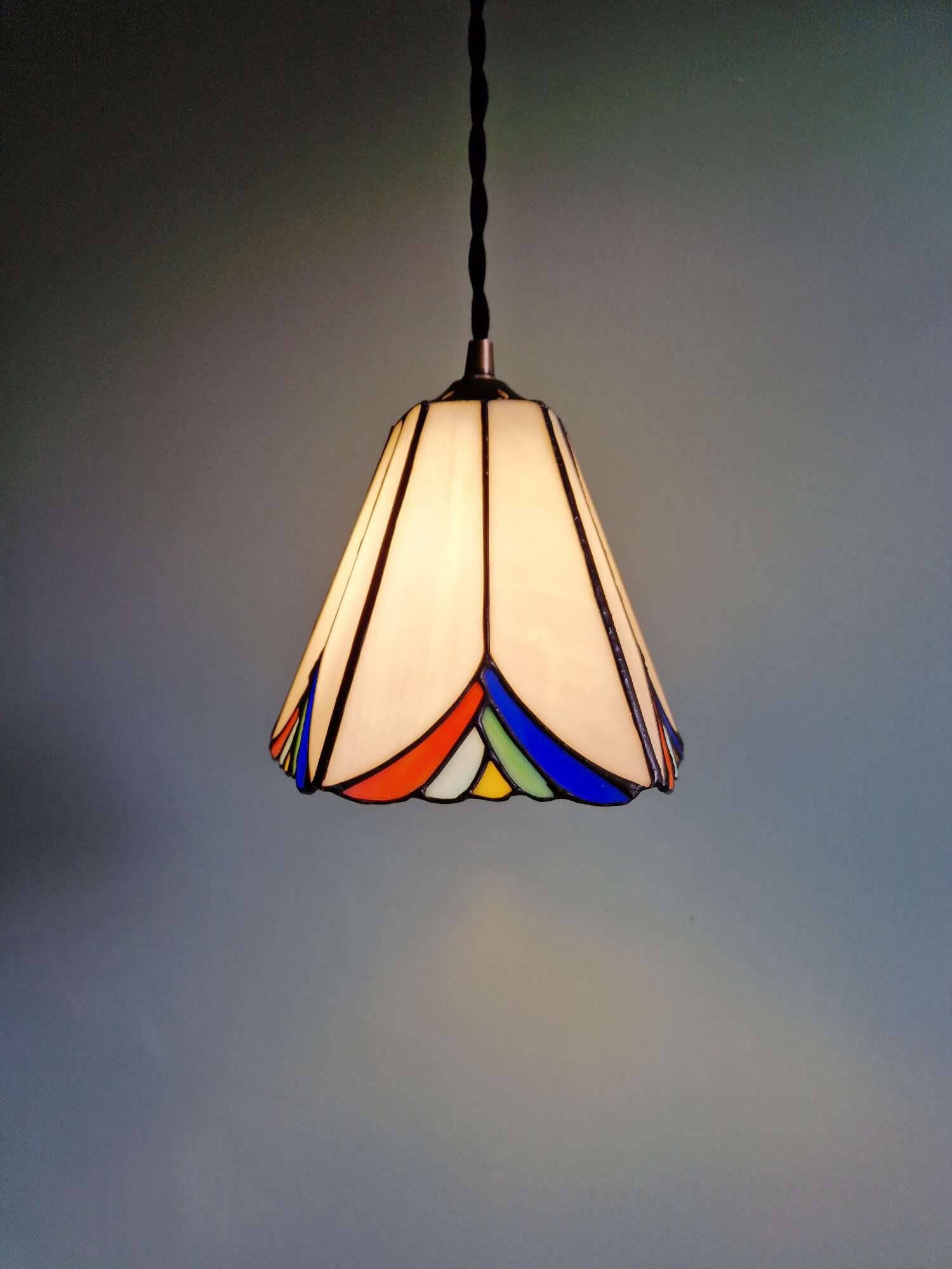 Stained glass pendant light, Tiffany style