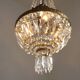 French Empire Style 3 Light Bronze Montgolfier Crystal Basket Chandelier
