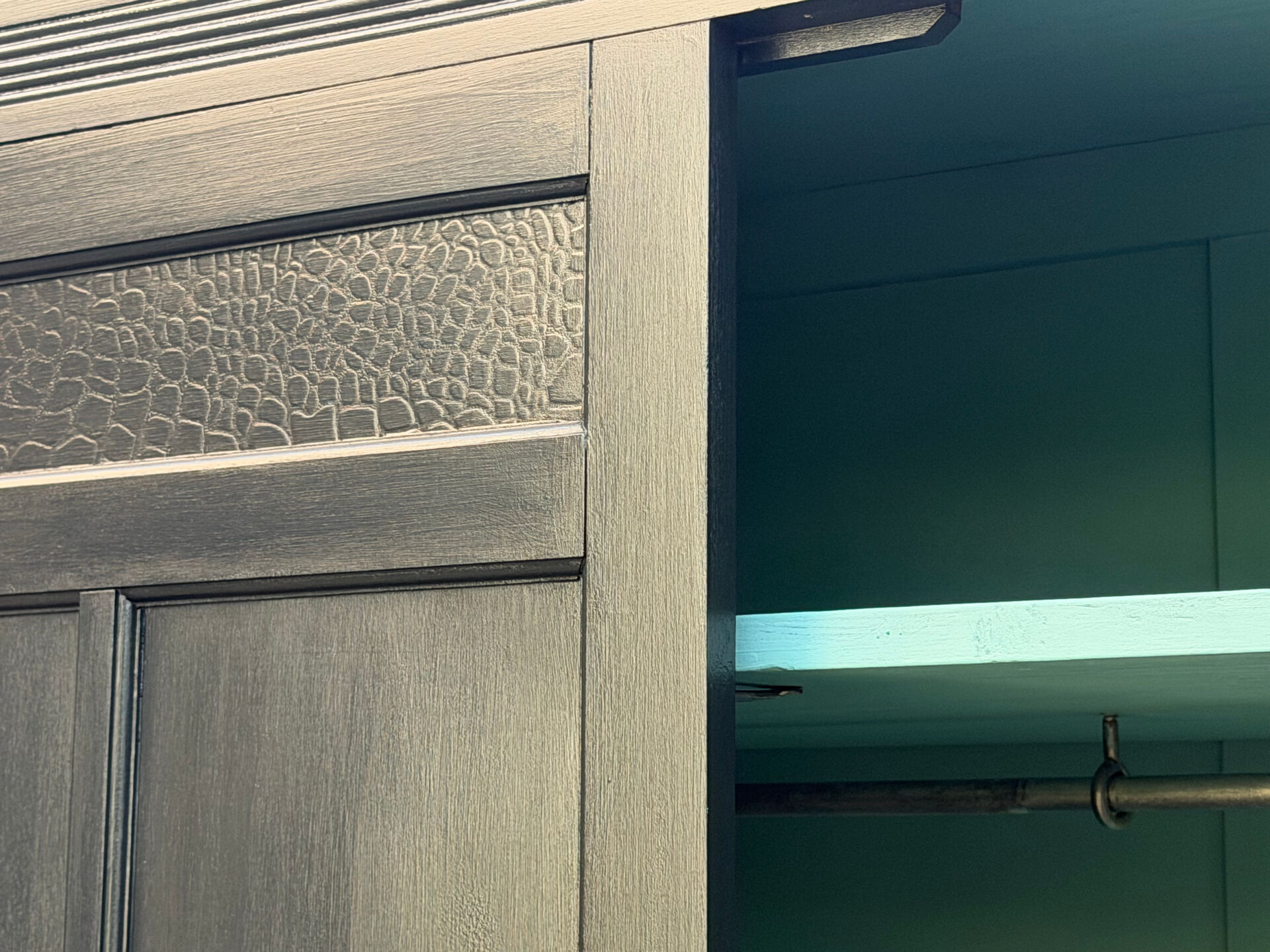 Renovated black Art Deco Parisian wardrobe