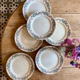Set of 6 old flat plates model Cécile de HBCM