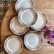 Set of 6 old flat plates model Cécile de HBCM