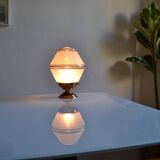 Art Deco table lamp with granite glass globe