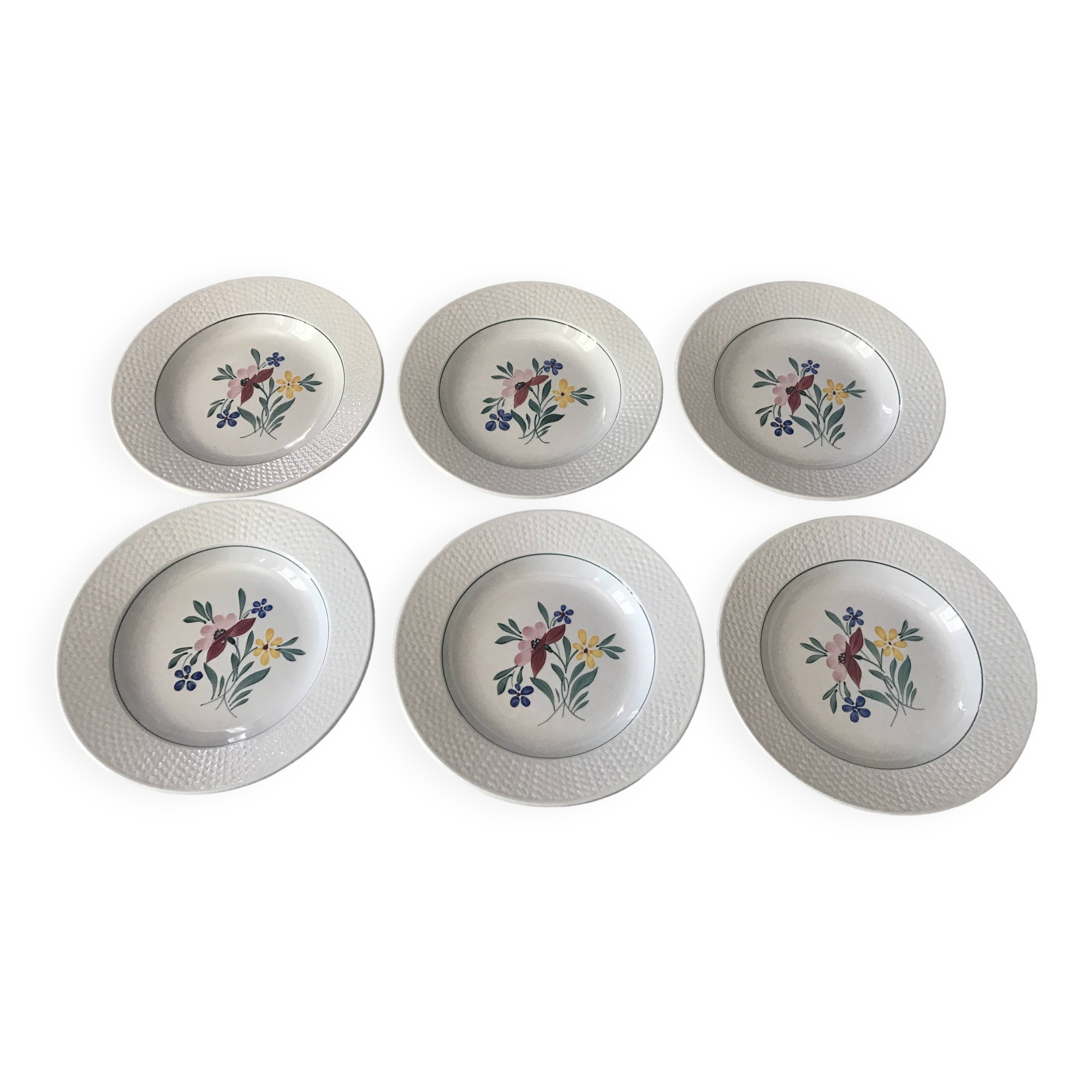 Fabiola Digoin Sarreguemines deep plates from the 50s